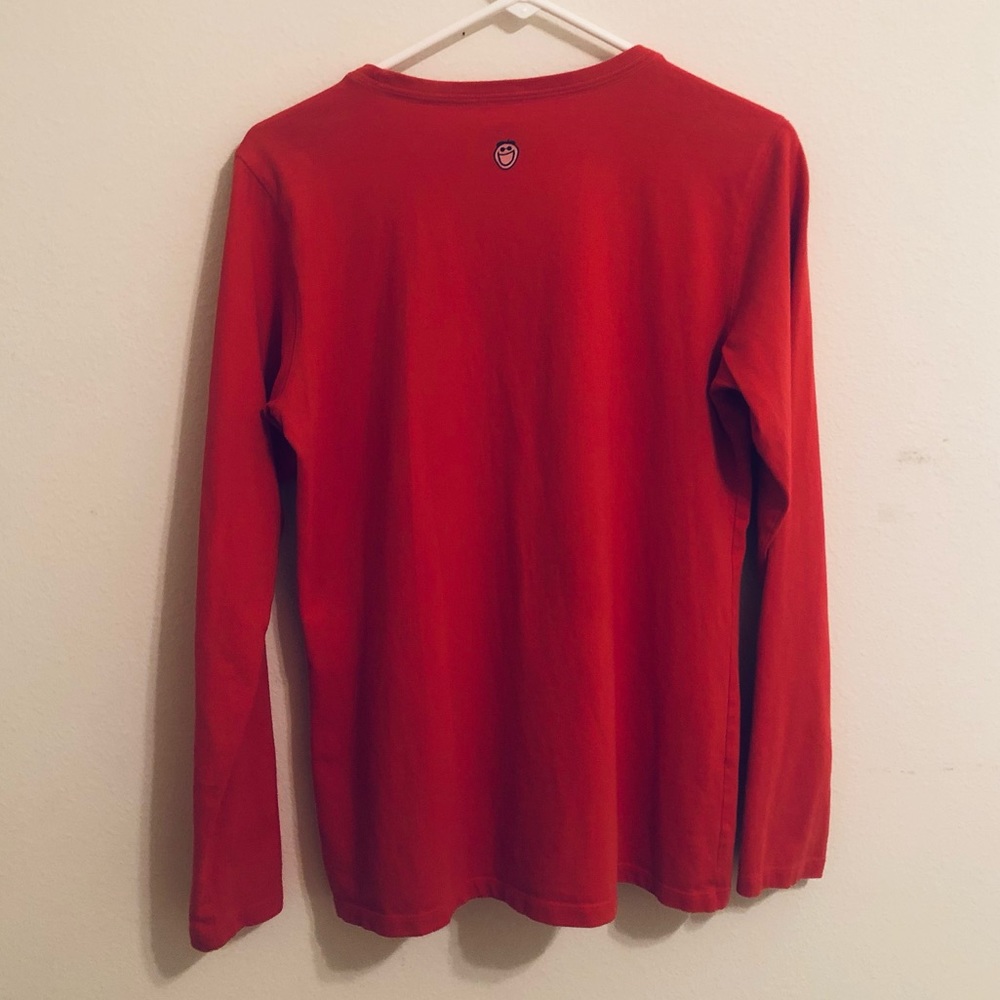 Life Is Good Size M Red with Green Heart Wreath Christmas Long Sleeve Shirt - Picture 2 of 4